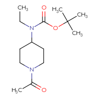 Chemical structure of tert-butyl N-(1-acetylpiperidin-4-yl)-N-ethylcarbamate - CSSB00113732863