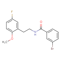 Chemical structure of 3-bromo-N-[2-(5-fluoro-2-methoxyphenyl)ethyl]benzamide - CSSB02074718256