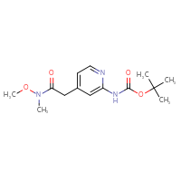 Chemical structure of tert-butyl N-(4-{[methoxy(methyl)carbamoyl]methyl}pyridin-2-yl)carbamate - CSSB01395048069