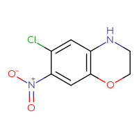 Chemical structure of 6-chloro-7-nitro-3,4-dihydro-2H-1,4-benzoxazine - CSSB00010183947