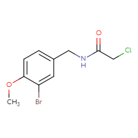 Chemical structure of N-[(3-bromo-4-methoxyphenyl)methyl]-2-chloroacetamide - CSSB00041643887