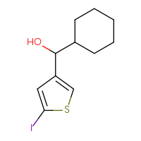 Chemical structure of cyclohexyl(5-iodothiophen-3-yl)methanol - CSSB00013783665