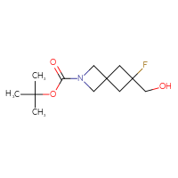 Chemical structure of tert-butyl 6-fluoro-6-(hydroxymethyl)-2-azaspiro[3.3]heptane-2-carboxylate - CSSB20833269688