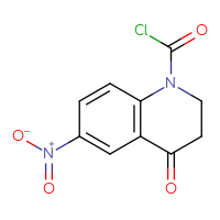 Chemical structure of 6-nitro-4-oxo-1,2,3,4-tetrahydroquinoline-1-carbonyl chloride - CSSB21224774882