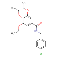 Chemical structure of N-[(4-chlorophenyl)methyl]-3,4,5-triethoxybenzamide - CSSB00046473463