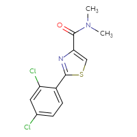 Chemical structure of 2-(2,4-dichlorophenyl)-N,N-dimethyl-1,3-thiazole-4-carboxamide - CSSB00025989905