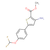 Chemical structure of methyl 3-amino-5-[4-(difluoromethoxy)phenyl]thiophene-2-carboxylate - CSSB00055172824