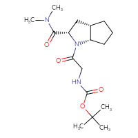Chemical structure of tert-butyl N-{2-[(2S,3aS,6aS)-2-(dimethylcarbamoyl)-octahydrocyclopenta[b]pyrrol-1-yl]-2-oxoethyl}carbamate - CSSB01432921251