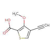 Chemical structure of 4-ethynyl-3-methoxythiophene-2-carboxylic acid - CSSB06440875285
