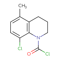Chemical structure of 8-chloro-5-methyl-1,2,3,4-tetrahydroquinoline-1-carbonyl chloride - CSSB14987122636