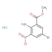 Chemical structure of methyl 2-amino-5-bromo-3-nitrobenzoate hydrochloride - CSSB20963522663