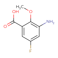 Chemical structure of 3-amino-5-fluoro-2-methoxybenzoic acid - CSSB00009922520