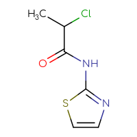 Chemical structure of 2-chloro-N-(1,3-thiazol-2-yl)propanamide - CSSB00000735913