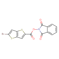Chemical structure of 1,3-dioxo-2,3-dihydro-1H-isoindol-2-yl 5-bromothieno[3,2-b]thiophene-2-carboxylate - CSSB06258928706