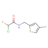 Chemical structure of 2-chloro-2-fluoro-N-[(4-iodothiophen-2-yl)methyl]acetamide - CSSB21332053160