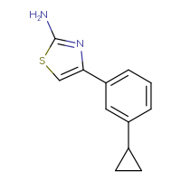Chemical structure of 4-(3-cyclopropylphenyl)-1,3-thiazol-2-amine - CSSB00102965220