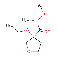 Chemical structure of 3-ethoxy-N-methoxy-N-methyloxolane-3-carboxamide - CSSB00019425473