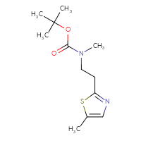 Chemical structure of tert-butyl N-methyl-N-[2-(5-methyl-1,3-thiazol-2-yl)ethyl]carbamate - CSSB00113641618