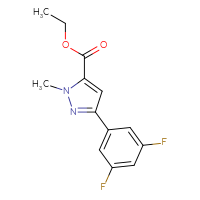 Chemical structure of ethyl 3-(3,5-difluorophenyl)-1-methyl-1H-pyrazole-5-carboxylate - CSSB14929379834