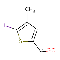 Chemical structure of 5-iodo-4-methylthiophene-2-carbaldehyde - CSSB14851652407