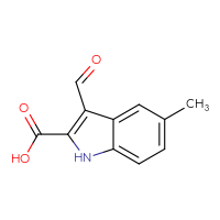 Chemical structure of 3-formyl-5-methyl-1H-indole-2-carboxylic acid - CSSB00000123058