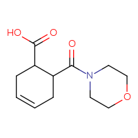 Chemical structure of 6-(morpholine-4-carbonyl)cyclohex-3-ene-1-carboxylic acid - CSSB00000268167