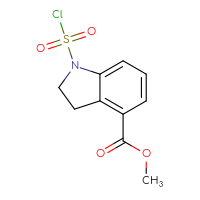 Chemical structure of methyl 1-(chlorosulfonyl)-2,3-dihydro-1H-indole-4-carboxylate - CSSB21224764254