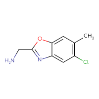 Chemical structure of 1-(5-chloro-6-methyl-1,3-benzoxazol-2-yl)methanamine - CSSB00000092666