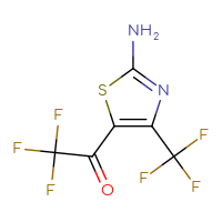 Chemical structure of 1-[2-amino-4-(trifluoromethyl)-1,3-thiazol-5-yl]-2,2,2-trifluoroethan-1-one - CSSB00102954841