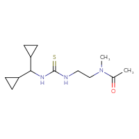 Chemical structure of N-(2-{[(dicyclopropylmethyl)carbamothioyl]amino}ethyl)-N-methylacetamide - CSSB21432498980