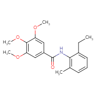 Chemical structure of N-(2-ethyl-6-methylphenyl)-3,4,5-trimethoxybenzamide - CSSB00026214923