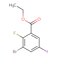 Chemical structure of ethyl 3-bromo-2-fluoro-5-iodobenzoate - CSSB00052005134