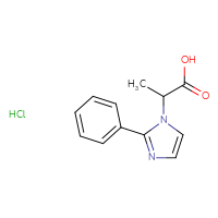 Chemical structure of 2-(2-phenyl-1H-imidazol-1-yl)propanoic acid hydrochloride - CSSB21381576860