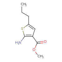 Chemical structure of methyl 2-amino-5-propylthiophene-3-carboxylate - CSSB00000243732