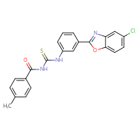 Chemical structure of 1-[3-(5-chloro-1,3-benzoxazol-2-yl)phenyl]-3-(4-methylbenzoyl)thiourea - CSSB00132442806