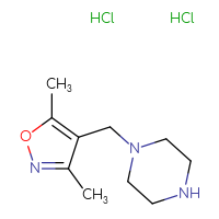 Chemical structure of 1-[(3,5-dimethyl-1,2-oxazol-4-yl)methyl]piperazine dihydrochloride - CSSB00000738301