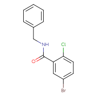 Chemical structure of N-benzyl-5-bromo-2-chlorobenzamide - CSSB00000153214