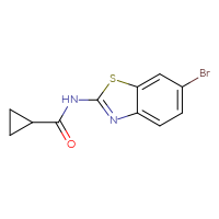 Chemical structure of N-(6-bromo-1,3-benzothiazol-2-yl)cyclopropanecarboxamide - CSSB00042070092