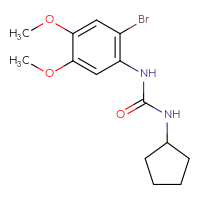 Chemical structure of 1-(2-bromo-4,5-dimethoxyphenyl)-3-cyclopentylurea - CSSB00061621231