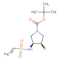 Chemical structure of tert-butyl (3S,4R)-3-ethenesulfonamido-4-fluoropyrrolidine-1-carboxylate - CSSB20781052071