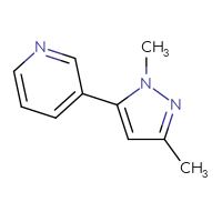 Chemical structure of 3-(1,3-dimethyl-1H-pyrazol-5-yl)pyridine - CSSB00039712821