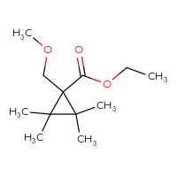 Chemical structure of ethyl 1-(methoxymethyl)-2,2,3,3-tetramethylcyclopropane-1-carboxylate - CSSB14948339842