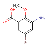 Chemical structure of 3-amino-5-bromo-2-methoxybenzoic acid - CSSB00011162414