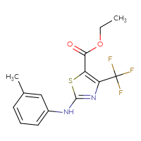 Chemical structure of ethyl 2-[(3-methylphenyl)amino]-4-(trifluoromethyl)-1,3-thiazole-5-carboxylate - CSSB00015199170