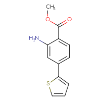 Chemical structure of methyl 2-amino-4-(thiophen-2-yl)benzoate - CSSB00010358574