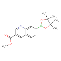 Chemical structure of methyl 7-(4,4,5,5-tetramethyl-1,3,2-dioxaborolan-2-yl)quinoline-3-carboxylate - CSSB03567579239