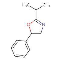 Chemical structure of 5-phenyl-2-(propan-2-yl)-1,3-oxazole - CSSB00048705311