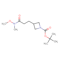 Chemical structure of tert-butyl 3-{2-[methoxy(methyl)carbamoyl]ethyl}azetidine-1-carboxylate - CSSB00103927048