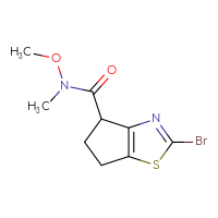 Chemical structure of 2-bromo-N-methoxy-N-methyl-4H,5H,6H-cyclopenta[d][1,3]thiazole-4-carboxamide - CSSB21151594646