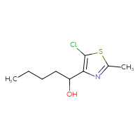 Chemical structure of 1-(5-chloro-2-methyl-1,3-thiazol-4-yl)pentan-1-ol - CSSB20679245889